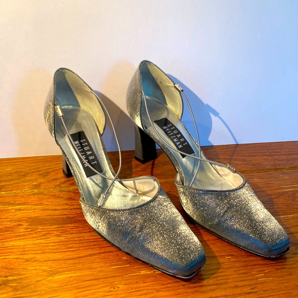 Stuart Weitzman Rondex Pewter Matte Lame